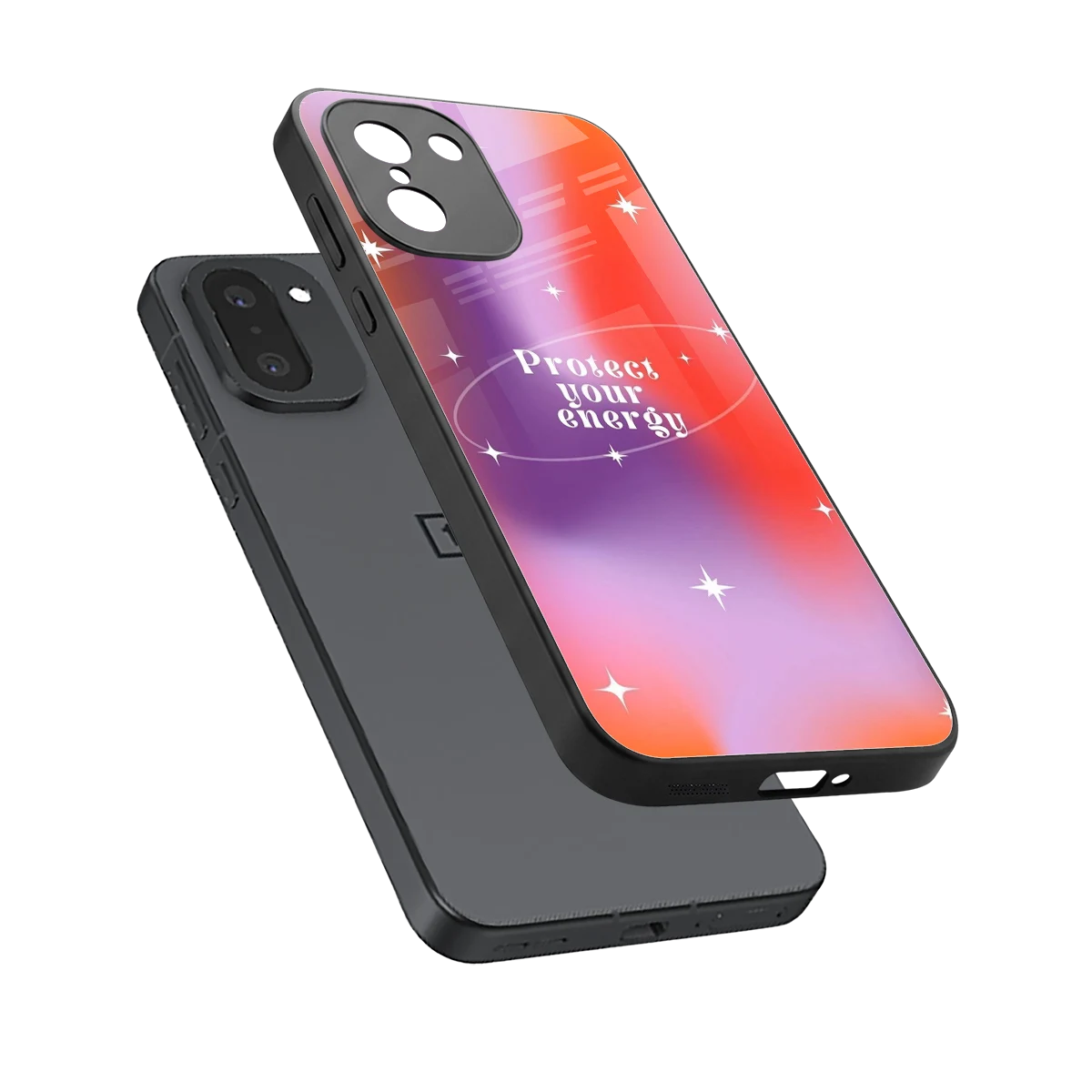 Protect Your Energy sleek oneplus 15r cover with tempered glass back and TPU edges