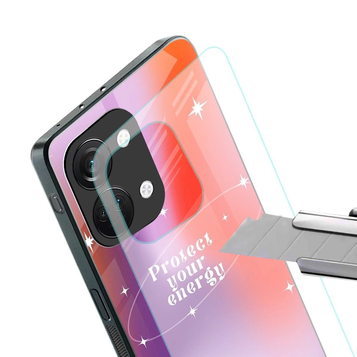 Protect Your Energy stylish phone case for oneplus nord 3 | glossy glass and slim fit