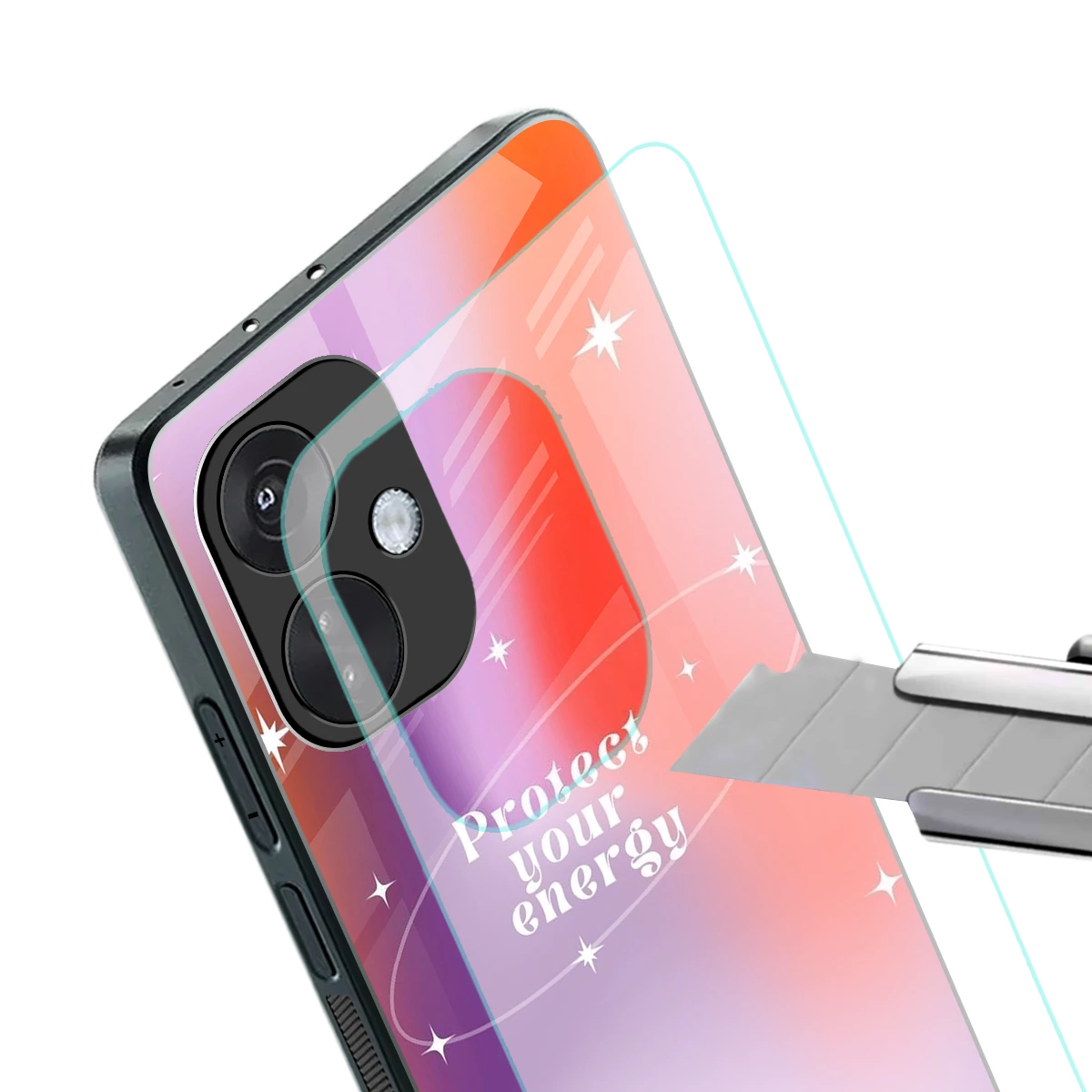 Protect Your Energy stylish phone case for oneplus nord ce 3 | glossy glass and slim fit