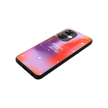 Protect Your Energy stylish phone case for oneplus nord ce 3 lite | glossy glass and slim fit