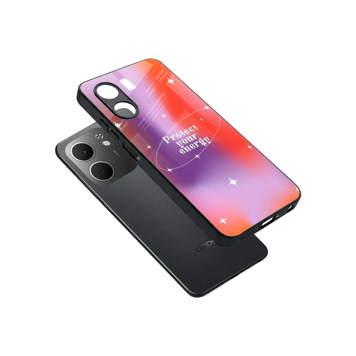 Protect Your Energy sleek oppo a5x 5g cover with tempered glass back and TPU edges