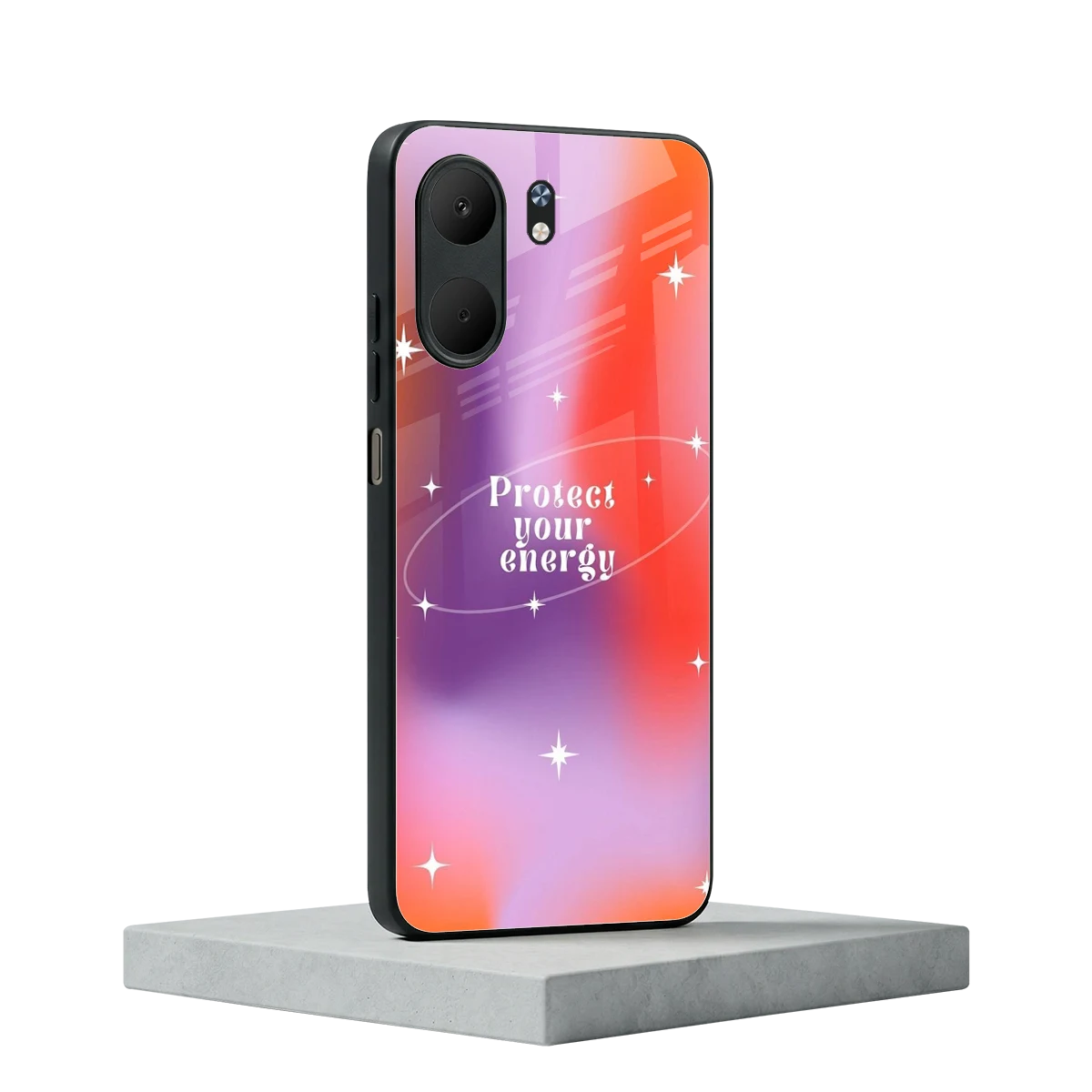 Protect Your Energy oppo a5x 5g mobile cover | shockproof glass phone case