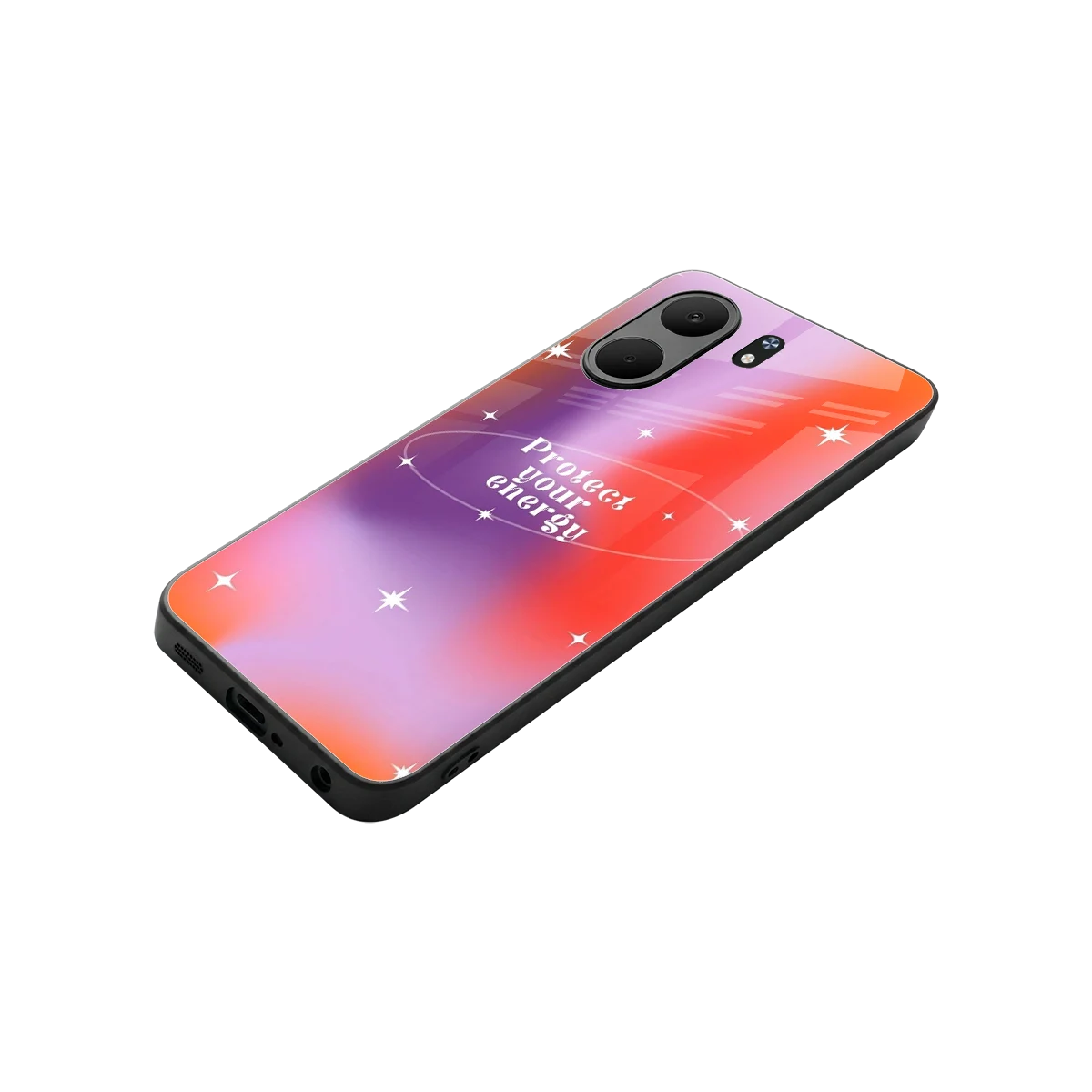 Protect Your Energy stylish phone case for oppo a5x 5g | glossy glass and slim fit