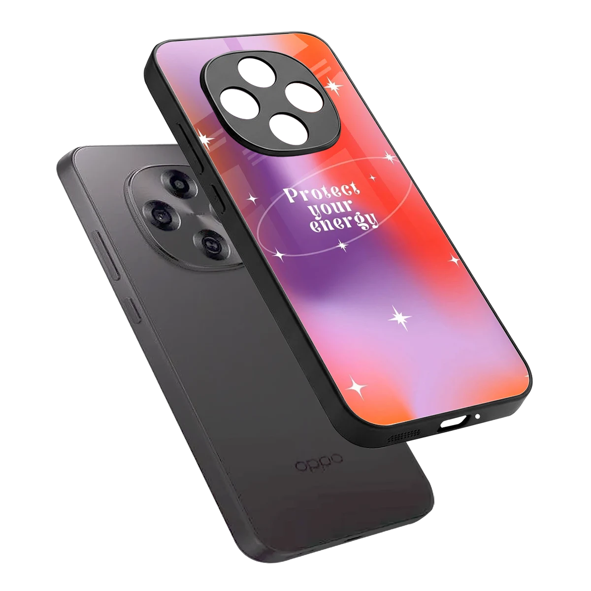 Protect Your Energy sleek oppo f31 pro 5g cover with tempered glass back and TPU edges