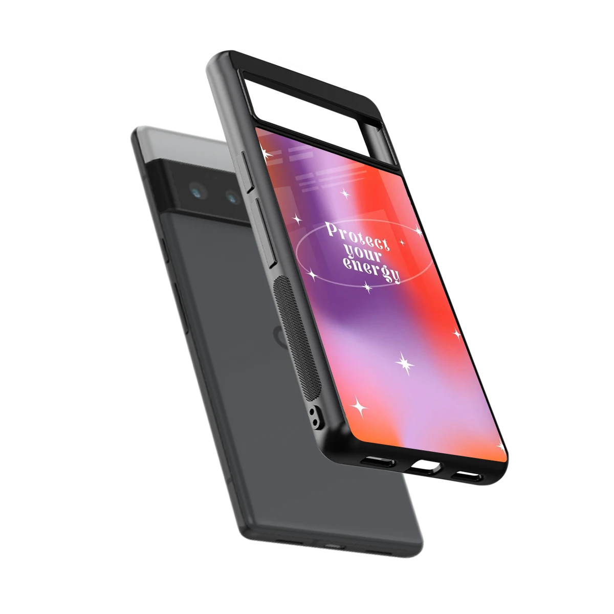 Protect Your Energy sleek google pixel 6 pro cover with tempered glass back and TPU edges