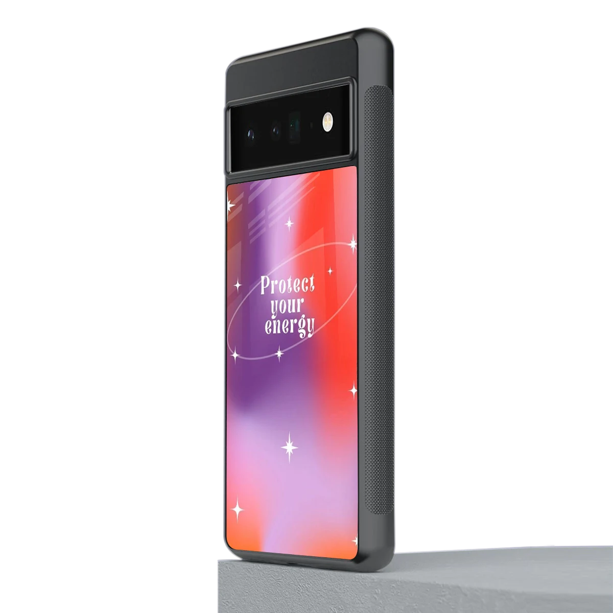 Protect Your Energy stylish phone case for google pixel 6 pro | glossy glass and slim fit