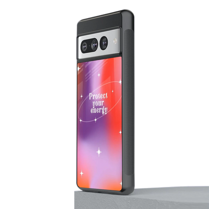Protect Your Energy stylish phone case for google pixel 7 pro | glossy glass and slim fit