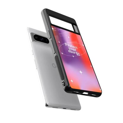 Protect Your Energy sleek google pixel 8 pro cover with tempered glass back and TPU edges