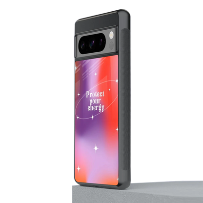 Protect Your Energy stylish phone case for google pixel 8 pro | glossy glass and slim fit