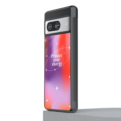 Protect Your Energy stylish phone case for google pixel 8 | glossy glass and slim fit