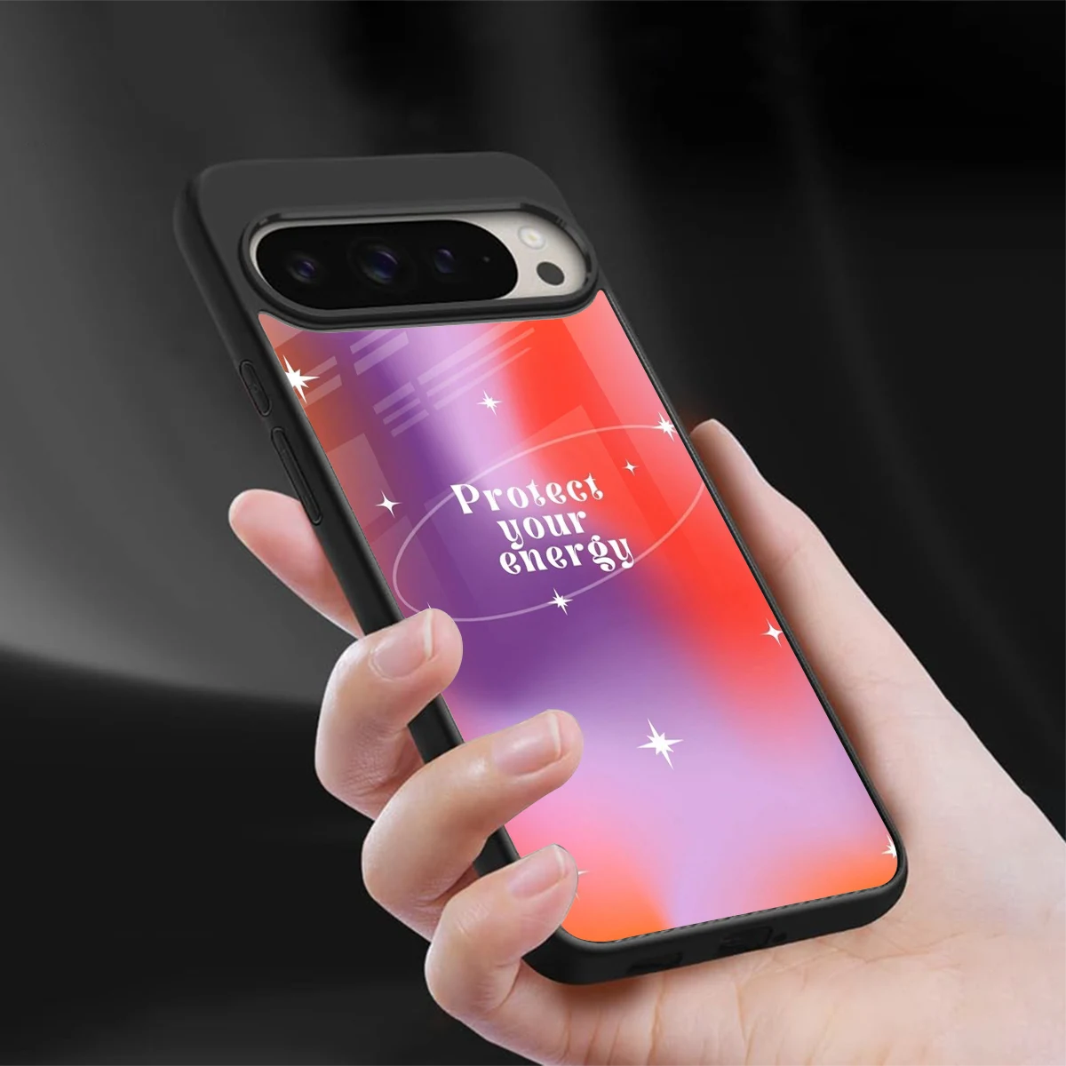 Protect Your Energy sleek google pixel 9 pro cover with tempered glass back and TPU edges