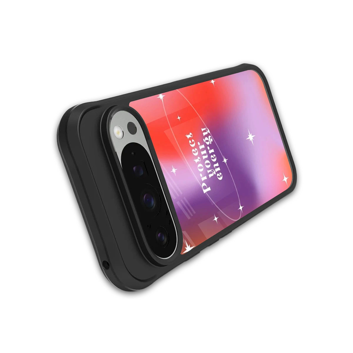 Protect Your Energy stylish phone case for google pixel 9 pro xl | glossy glass and slim fit