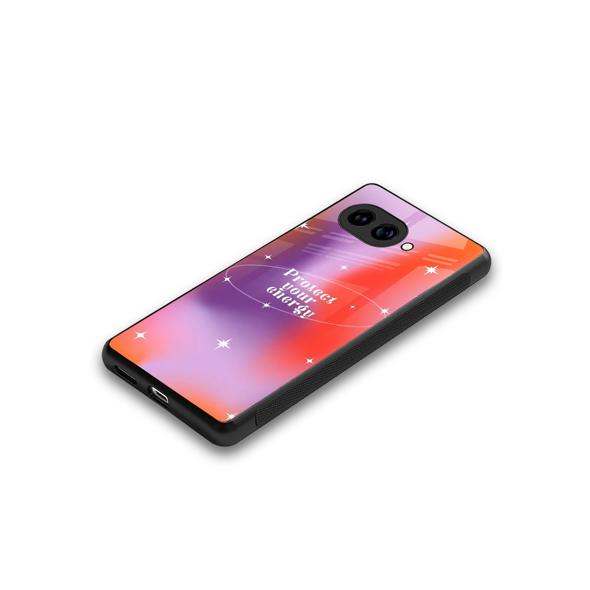 Protect Your Energy stylish phone case for google pixel 9a | glossy glass and slim fit