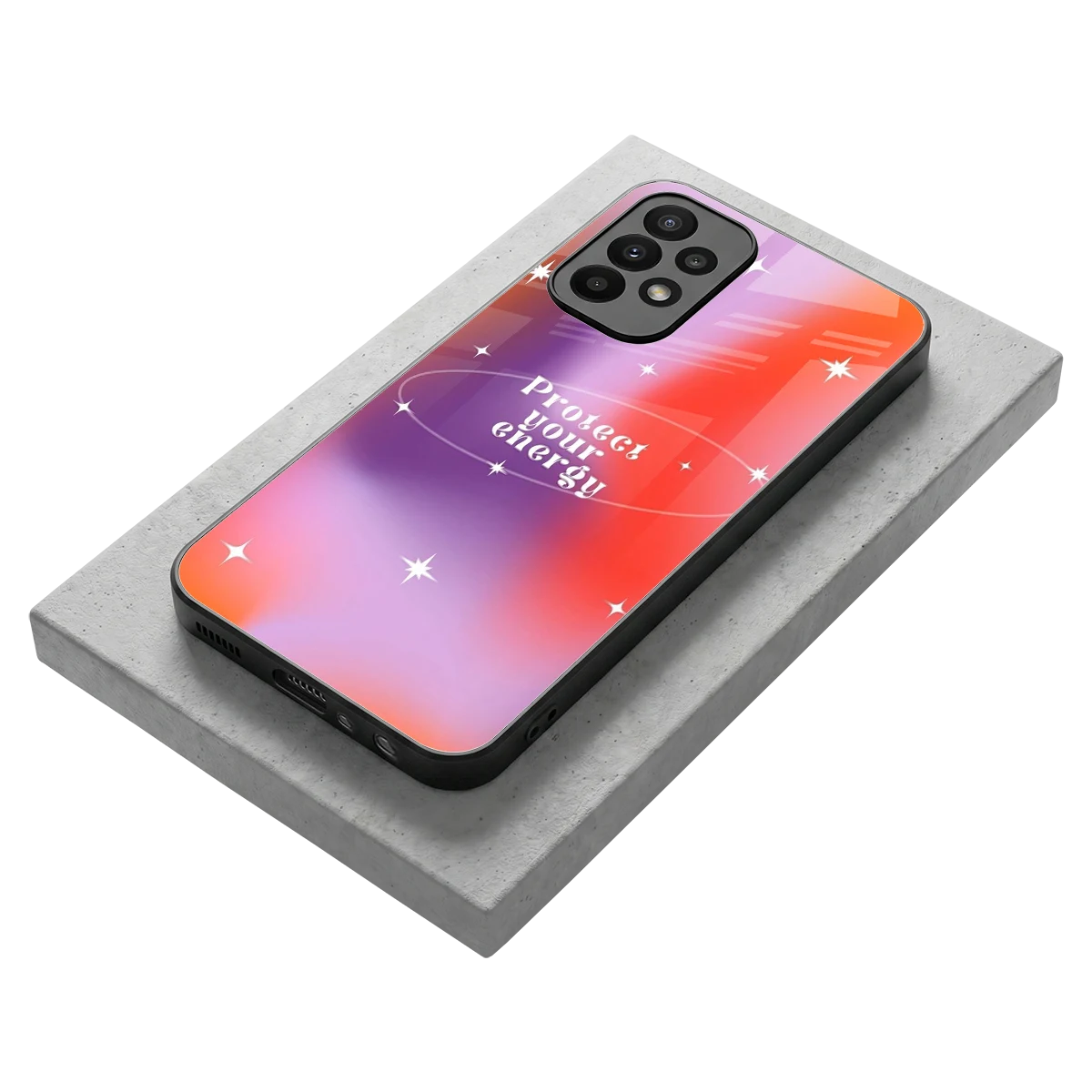 Protect Your Energy stylish phone case for samsung galaxy a23 | glossy glass and slim fit