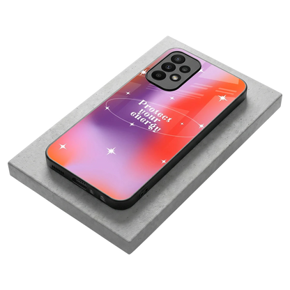 Protect Your Energy stylish phone case for samsung galaxy a23 | glossy glass and slim fit