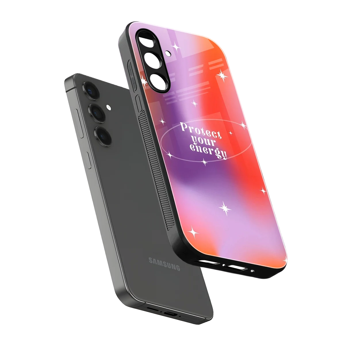 Protect Your Energy sleek samsung galaxy m35 5g cover with tempered glass back and TPU edges
