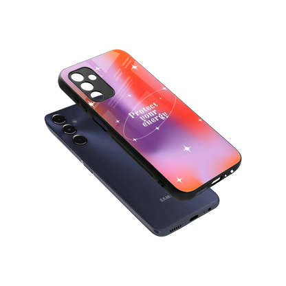 Protect Your Energy sleek samsung galaxy m14 5g cover with tempered glass back and TPU edges