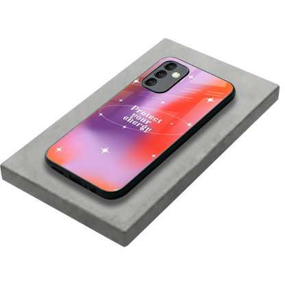 Protect Your Energy stylish phone case for samsung galaxy m14 5g | glossy glass and slim fit