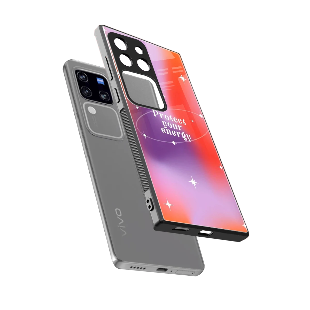 Protect Your Energy sleekvivo v30 pro cover with tempered glass back and TPU edges