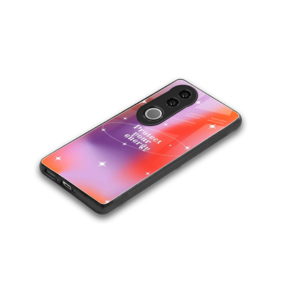Protect Your Energy stylish phone case for vivo v50 | glossy glass and slim fit