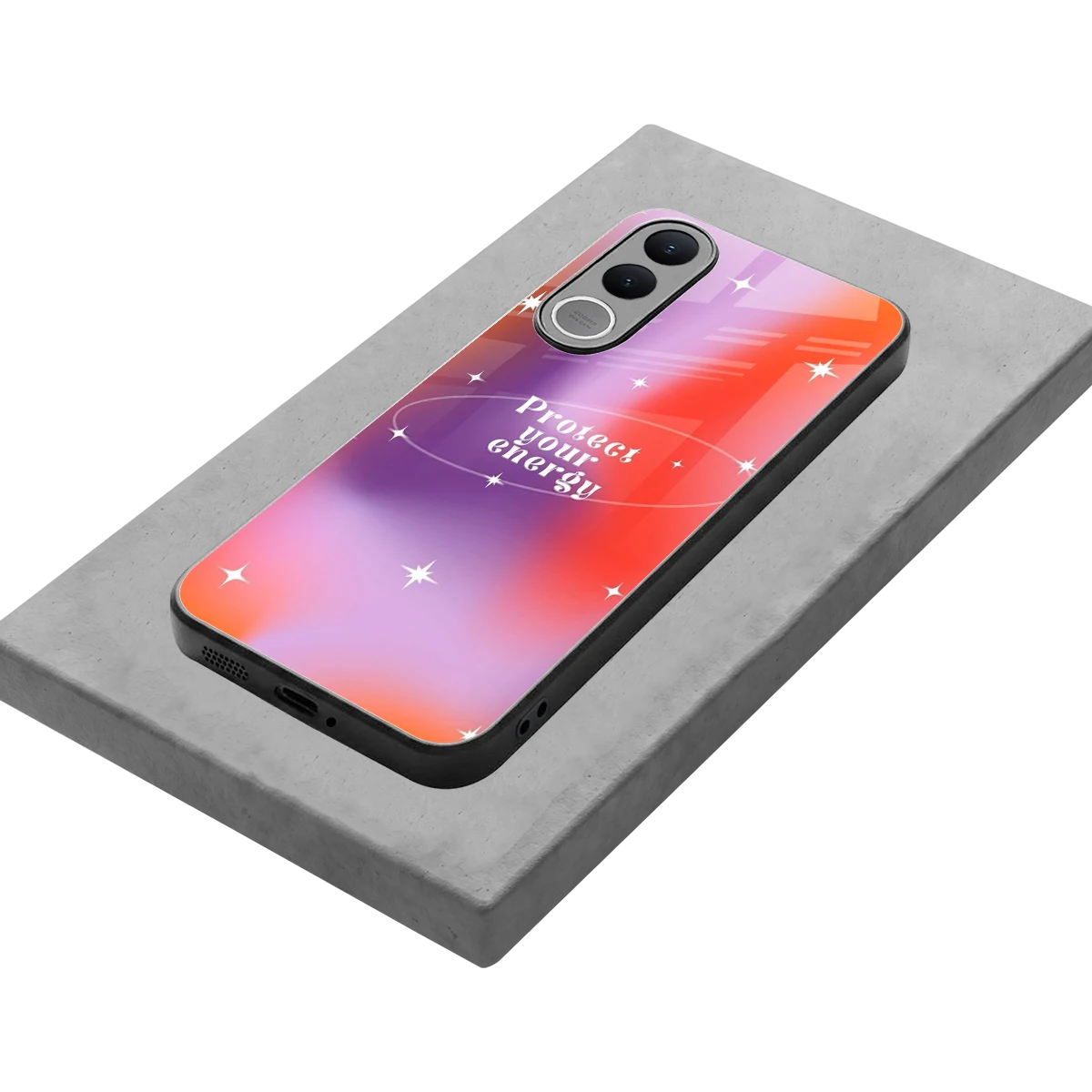 Protect Your Energy stylish phone case for vivo v70 fe | glossy glass and slim fit