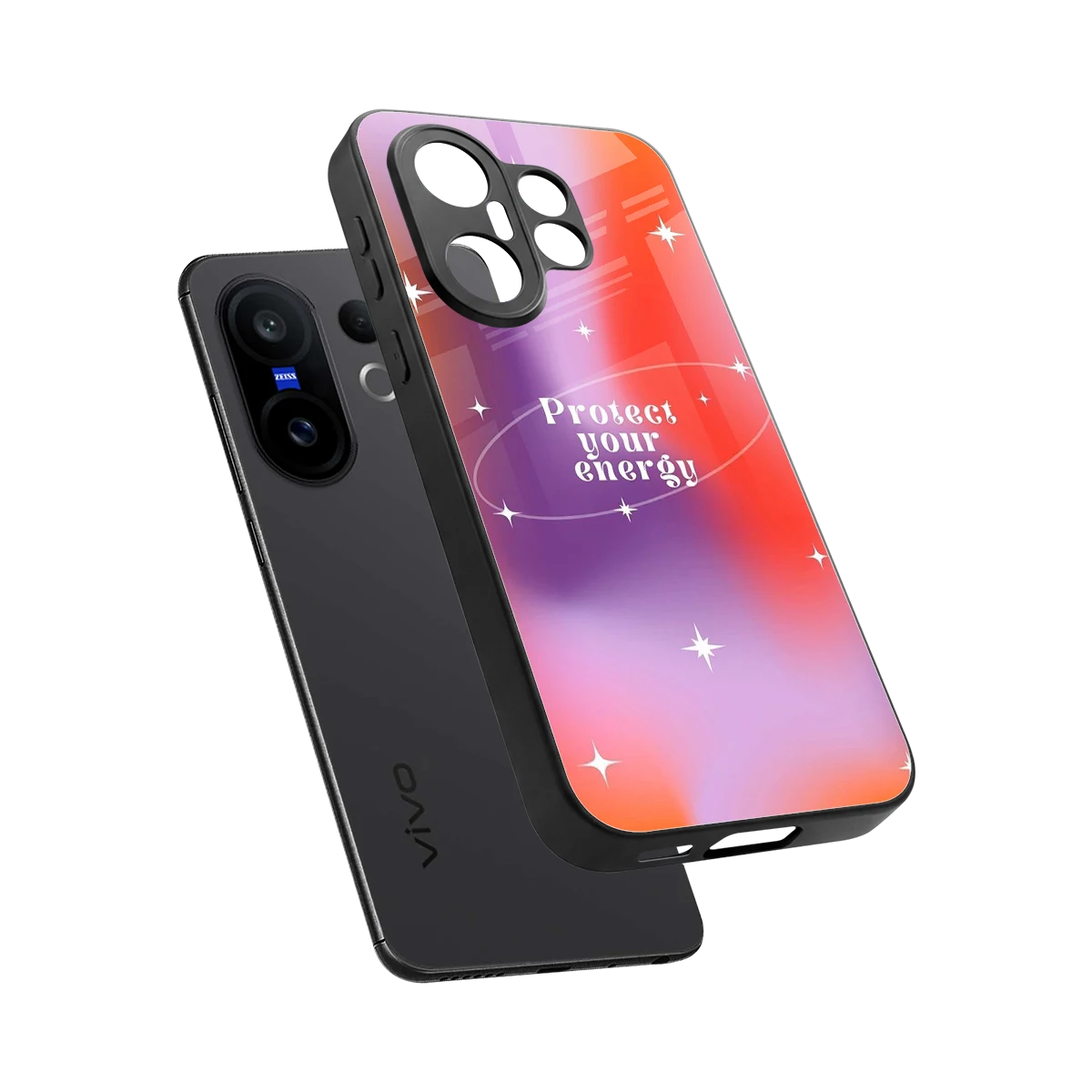 Protect Your Energy sleek vivo x200 fe cover with tempered glass back and TPU edges
