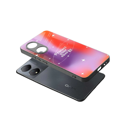 Protect Your Energy sleek Vivo-y100 cover with tempered glass back and TPU edges