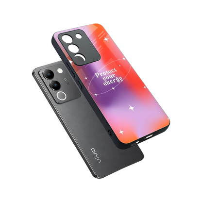 Protect Your Energy sleek vivo y200 5g cover with tempered glass back and TPU edges