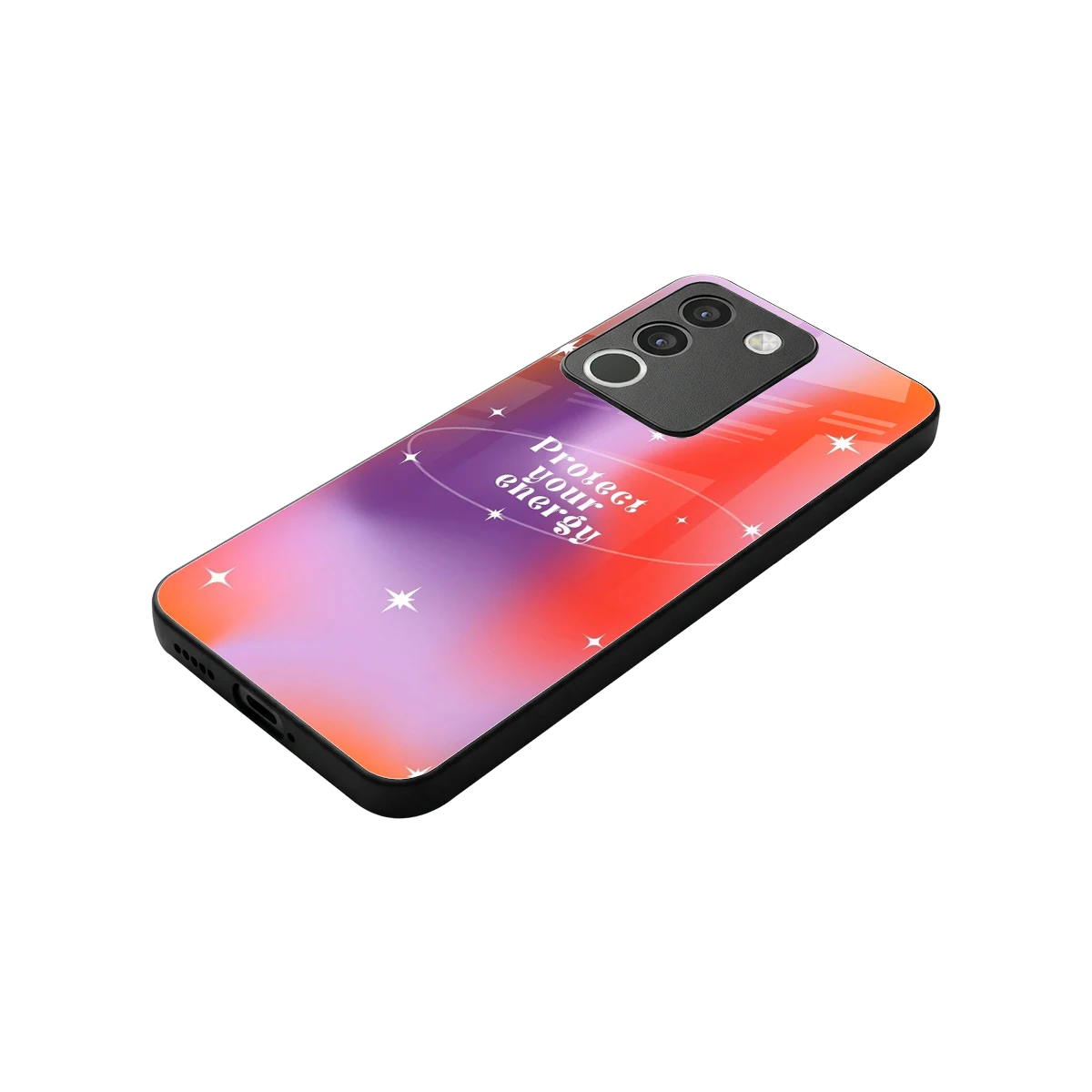 Protect Your Energy stylish phone case for vivo y200 5g | glossy glass and slim fit