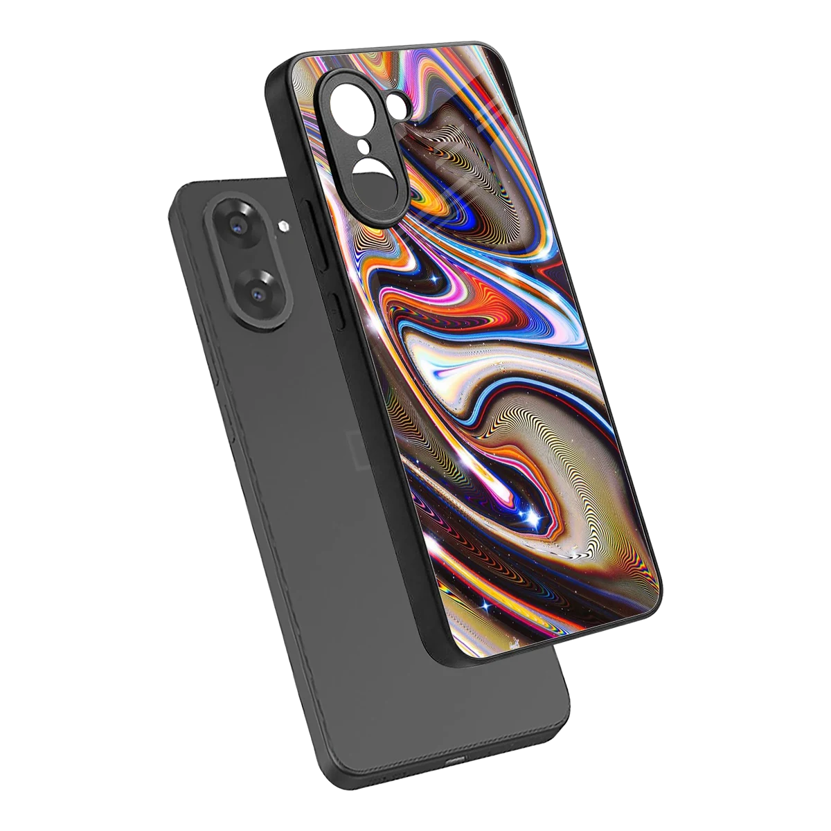Psychedelic Marble sleek oneplus nord ce5 5g cover with tempered glass back and TPU edges
