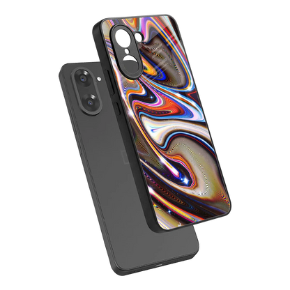 Psychedelic Marble sleek oneplus nord ce5 5g cover with tempered glass back and TPU edges