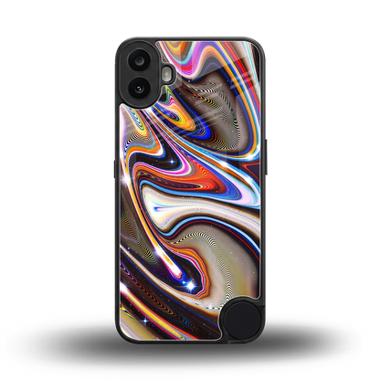 Psychedelic Marble back phone cover | glass case for cmf nothing phone 1