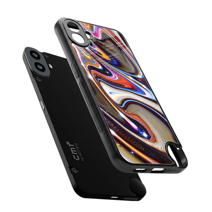Psychedelic Marble sleek cmf nothing phone 1 cover with tempered glass back and TPU edges