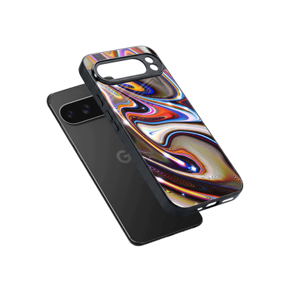 Psychedelic Marble sleek google pixel 10 pro xl cover with tempered glass back and TPU edges