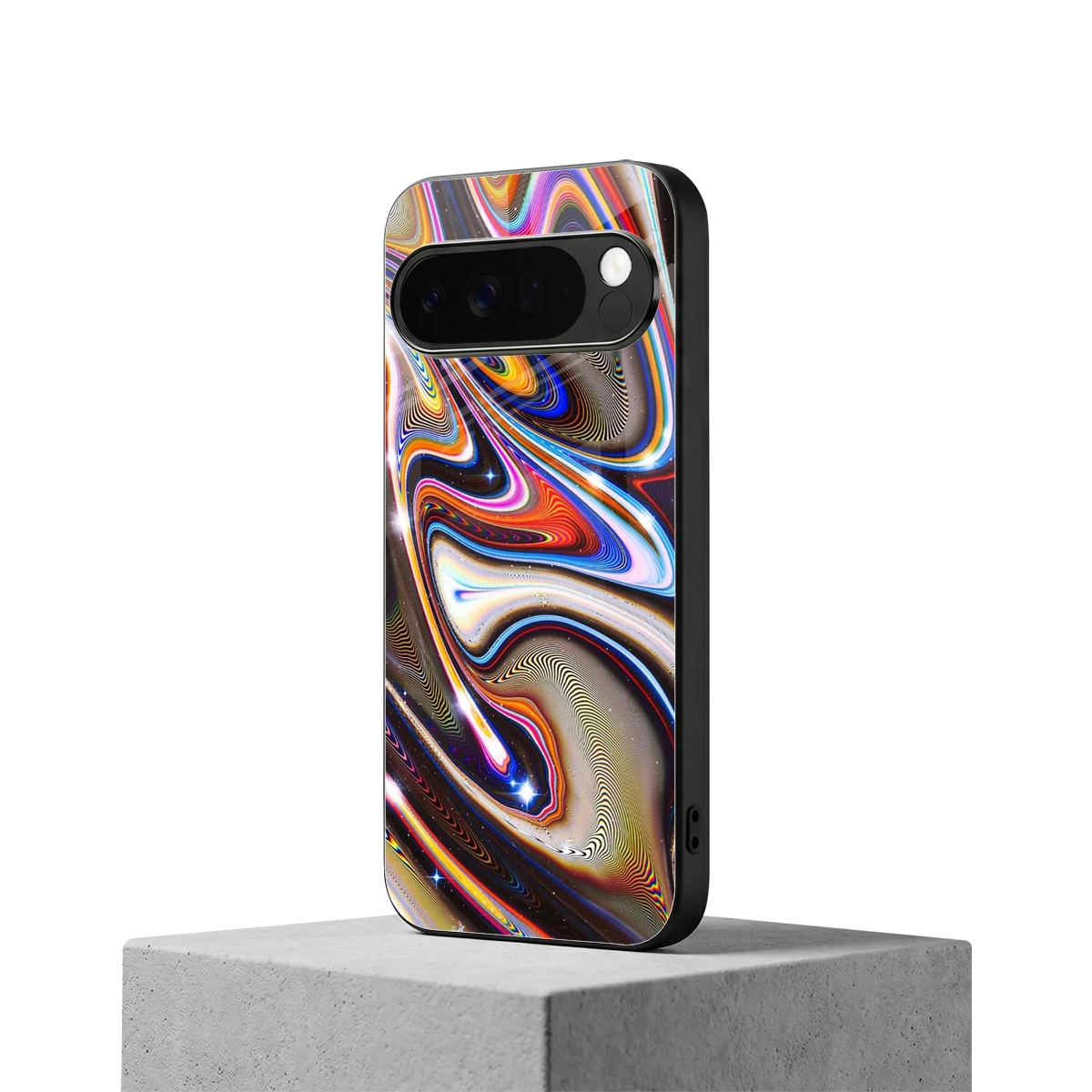 Psychedelic Marble google pixel 10 pro xl mobile cover | shockproof glass phone case