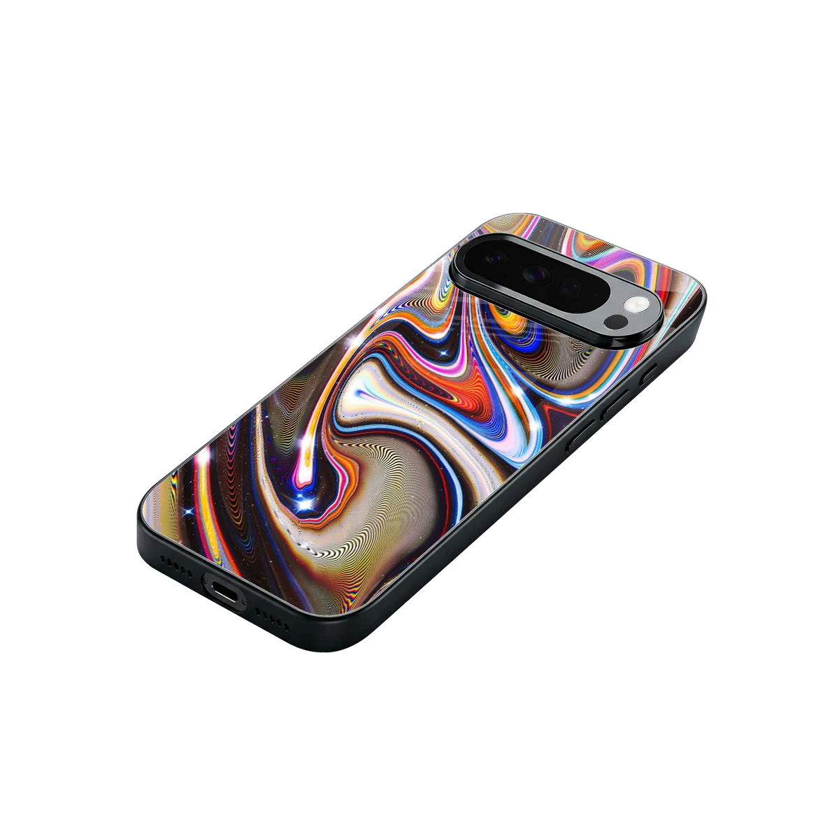 Psychedelic Marble stylish phone case for google pixel 10 pro xl | glossy glass and slim fit