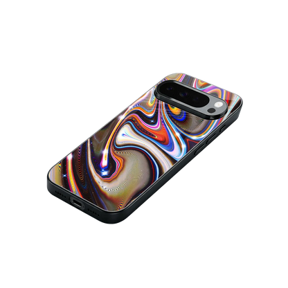 Psychedelic Marble stylish phone case for google pixel 10 pro xl | glossy glass and slim fit