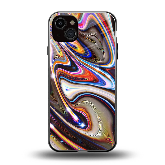 Psychedelic Marble back phone cover | glass case for iphone 14 plus