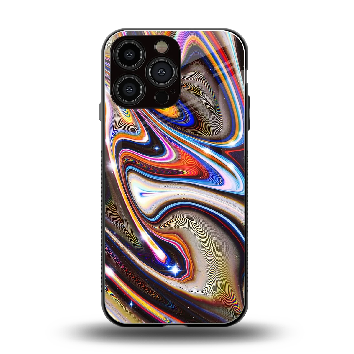 Psychedelic Marble back phone cover | glass case for iphone 15 pro max