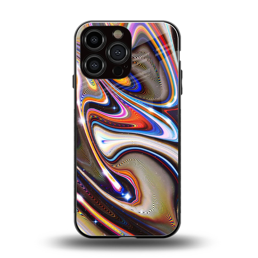 Psychedelic Marble back phone cover | glass case for iphone 15 pro max