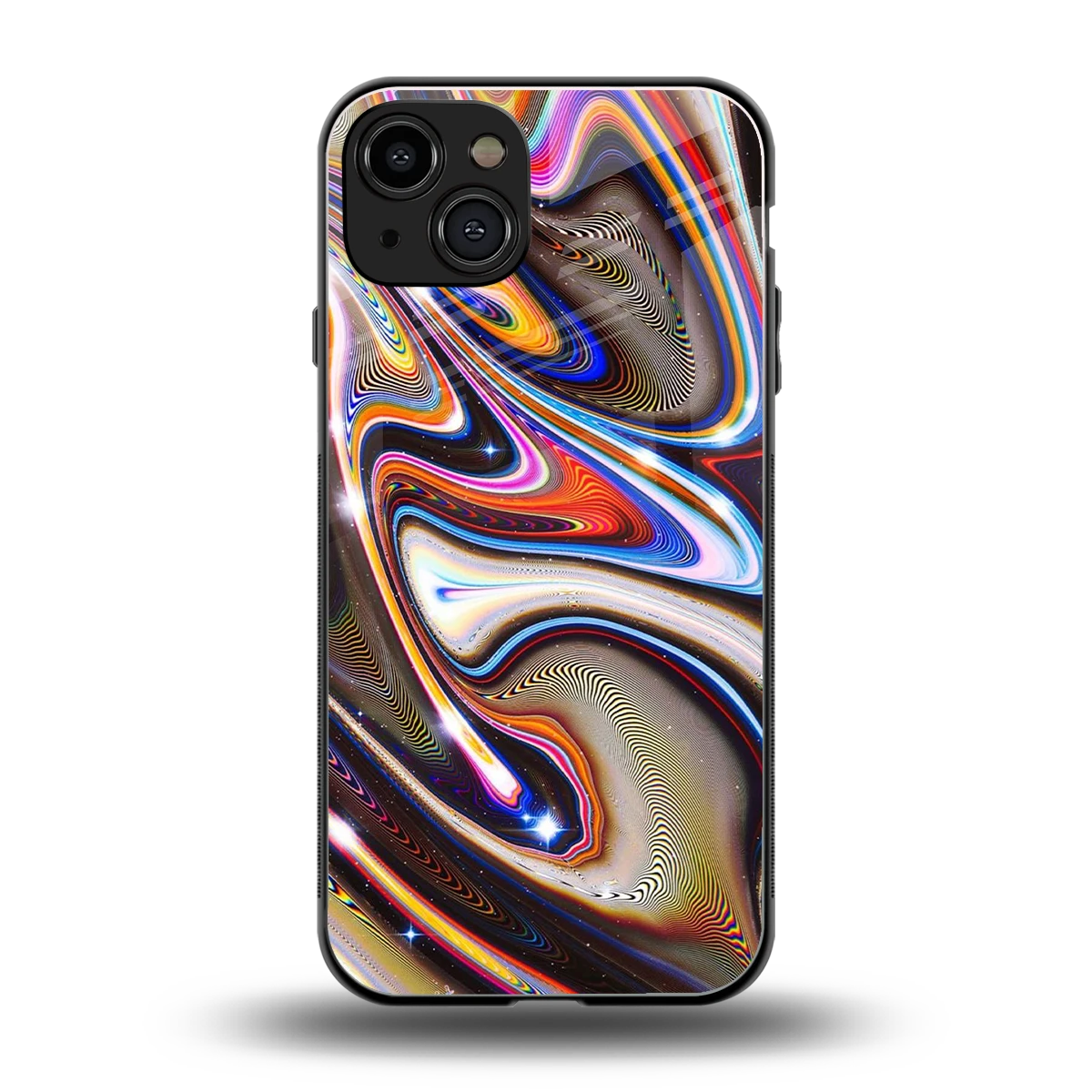 Psychedelic Marble back phone cover | glass case for iphone 15