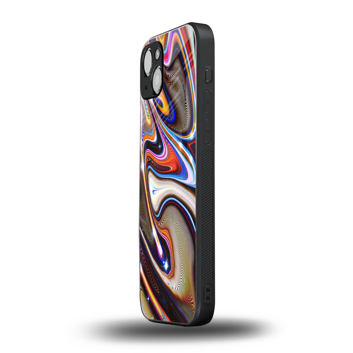 Psychedelic Marble iphone 15 mobile cover | shockproof glass phone case
