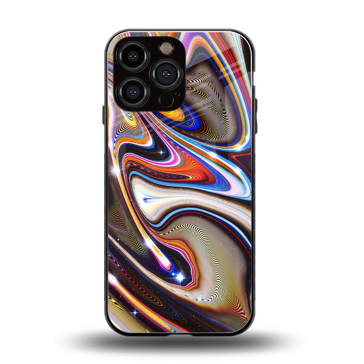 Psychedelic Marble back phone cover | glass case for iphone 16 pro max