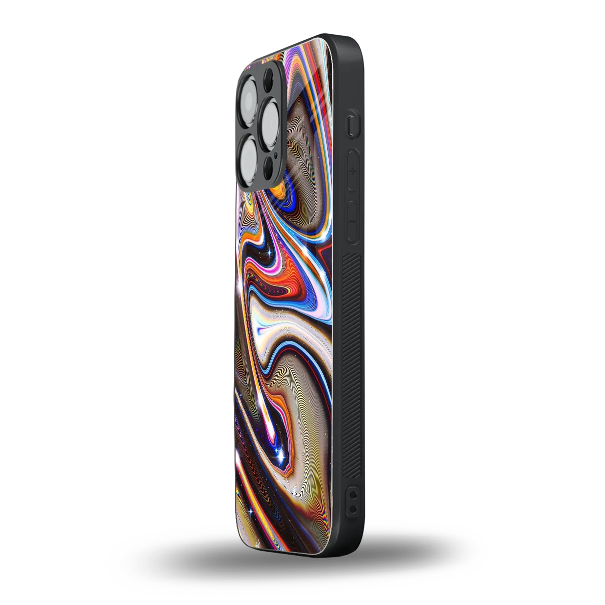 Psychedelic Marble iphone 16 pro max mobile cover | shockproof glass phone case