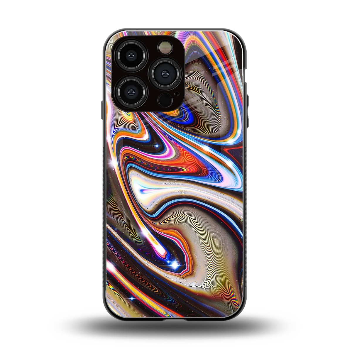 Psychedelic Marble back phone cover | glass case for iphone 16 pro
