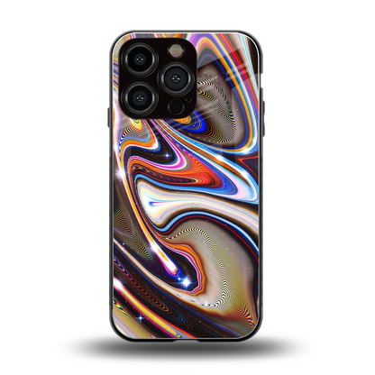 Psychedelic Marble back phone cover | glass case for iphone 16 pro
