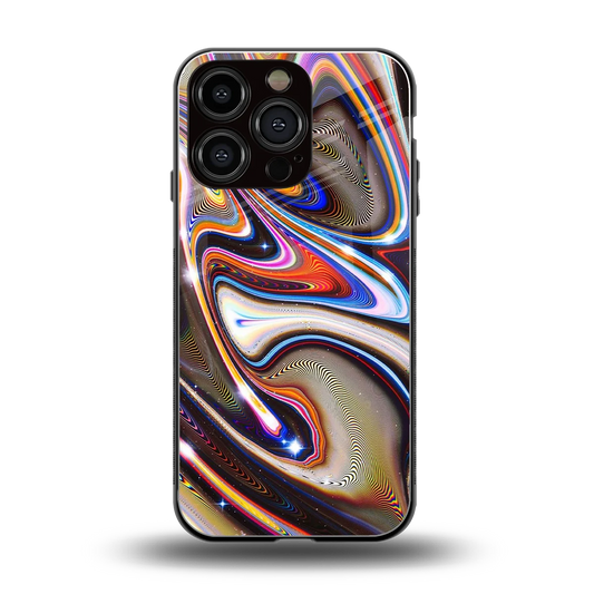 Psychedelic Marble back phone cover | glass case for iphone 16 pro