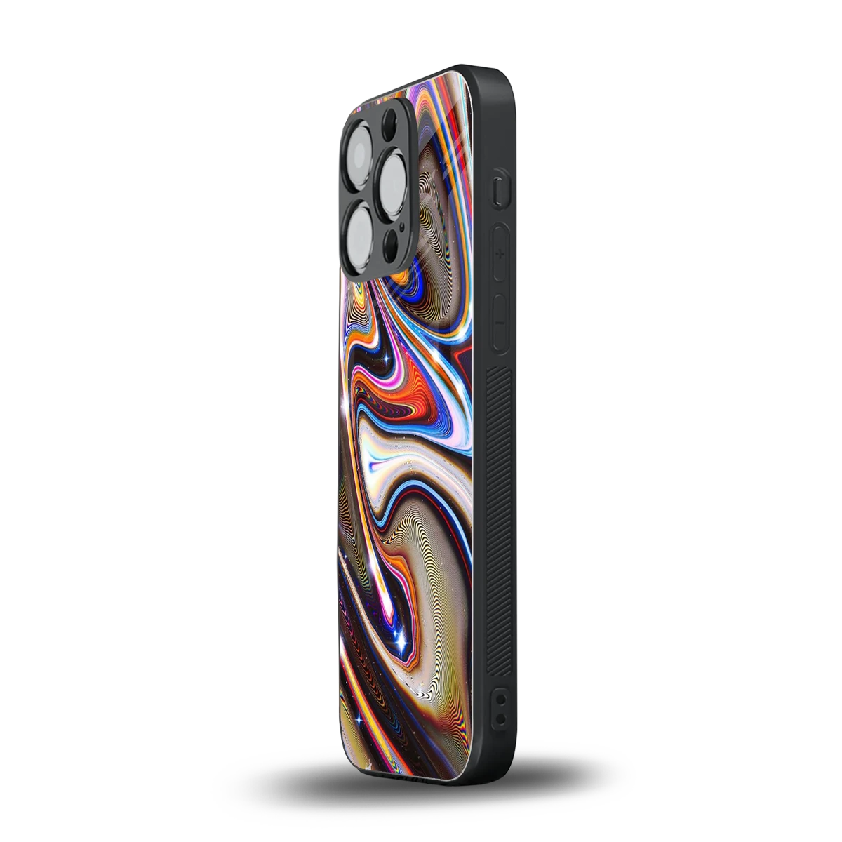 Psychedelic Marble iphone 16 pro mobile cover | shockproof glass phone case