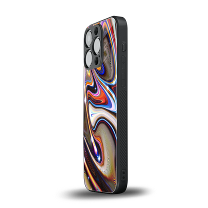 Psychedelic Marble iphone 16 pro mobile cover | shockproof glass phone case