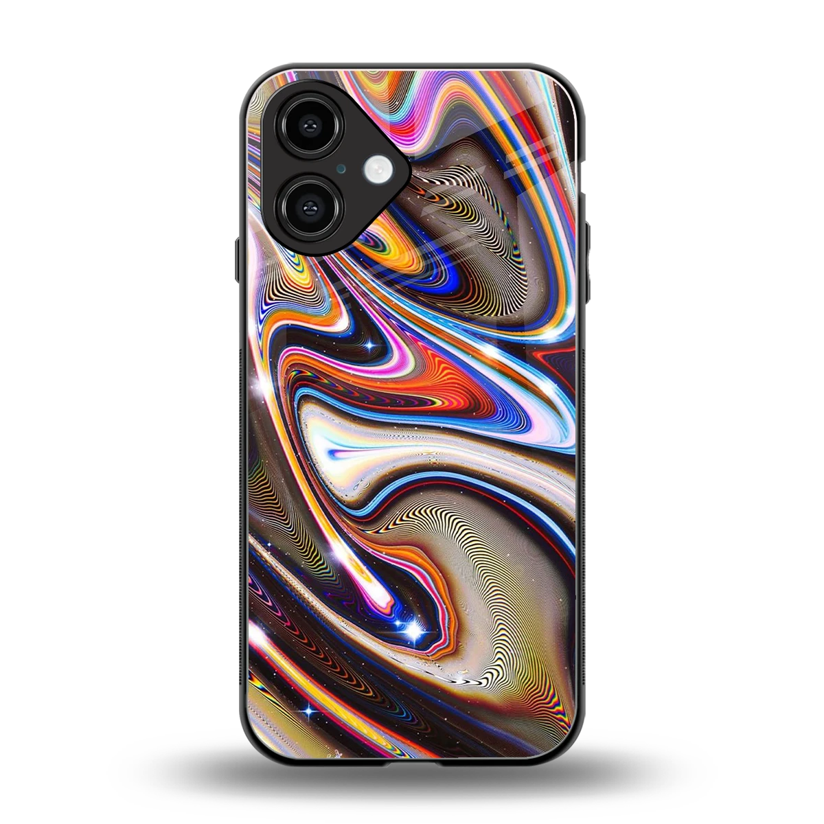 Psychedelic Marble back phone cover | glass case for iphone 16